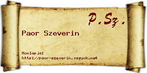 Paor Szeverin névjegykártya